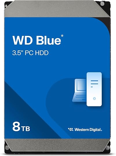 WD Blue 8TB 3.5 Inch Internal Hard Drive 5400 RPM SATA 6 Gb/s 256MB