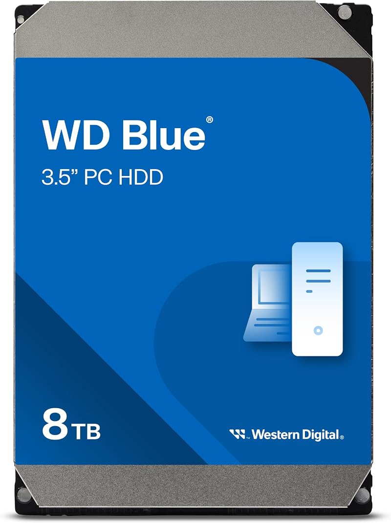 WD Blue 8TB 3.5 Inch Internal Hard Drive 5400 RPM SATA 6 Gb/s 256MB