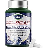 LIVEGIS Himalayan Shilajit Capsules Balance Hormones, Boost Immunity, Enhance Vitality & Memory, High-Potency Supplement with Various Ingredients,Non-GMO Natural & Organic - 60 Counts