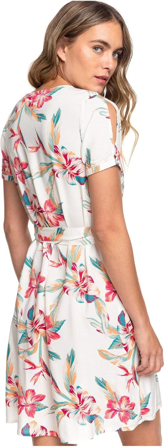 monument view short sleeve wrap dress