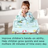 PewinGo Weaning Bib Full Cover Waterproof Long Sleeve Grey view 3