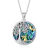 Shusukue Easter Bunny Necklace Bunny Abalone Pendant Sterling Silver Easter Jewelry Gifts for Women