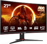 AOC CQ27G2SE BK 27 inch QHD Curved Gaming Monitor 165Hz FreeSync HDR10
