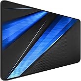 Desk Pad, Large Gaming Mouse Pad,Extended Keyboard Mouse Mat 35.4 X 15.7 Inch Desk Pad with Non-Slip Rubber Base & Stitched Edge for Computers Laptop Desk Home Office Accessories,Black Blue