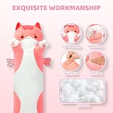 Mewaii 28in Long Cat Plush Pillow Pink Cute Hugging Plush Toy view 5