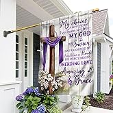 FLAGWIX Christian Cross Flag, Grace Purple Flag - 4th of July, Independence Day Decorations for Home, Indoor, Decorative Outdoor Flags, House Flag 30x40 - USA House Garden Flags Premium Polyester