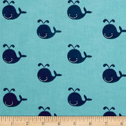 100 Cotton Flannel By The Yard Baby Whale Flannel Fabric Craft