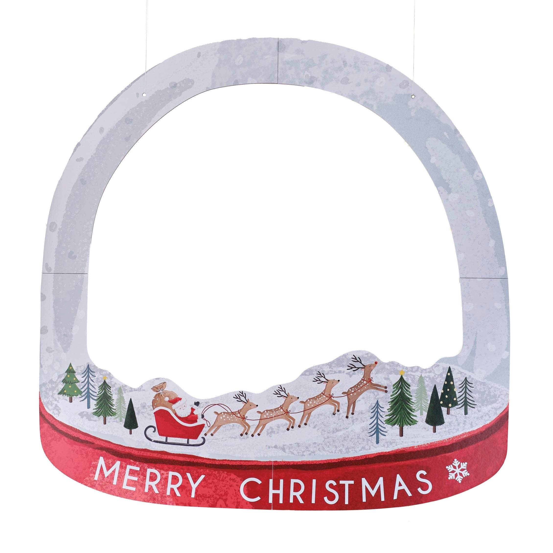 Ginger Ray Christmas Photo Booth Snowgobe Selfie Frame, 70cm x 70cm