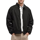 Comdecevis Men's Bomber Jacket Lightweight Windbreaker Casual Stylish Two-Way Zipper Coat for All Season