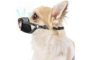 EVOLLAX Dog Muzzle for Small Dogs - Soft Nylon Breathable Muzzle for Small Dog with Air Mesh | Adjustable Dogs Muzzles to Prevent Biting | Puppy Mussels for Grooming Barking Chewing Allows Panting Drinking