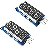 DIYables 4-Digit 7-Segment Display LED TM1637 with Colon for Arduino, ESP32, ESP8266, Raspberry Pi, 2 Pieces