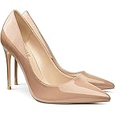 COLETER Women's 4 Inch Pumps Pointy Toe Wedding Dress Shoes Slip on Stiletto Pumps