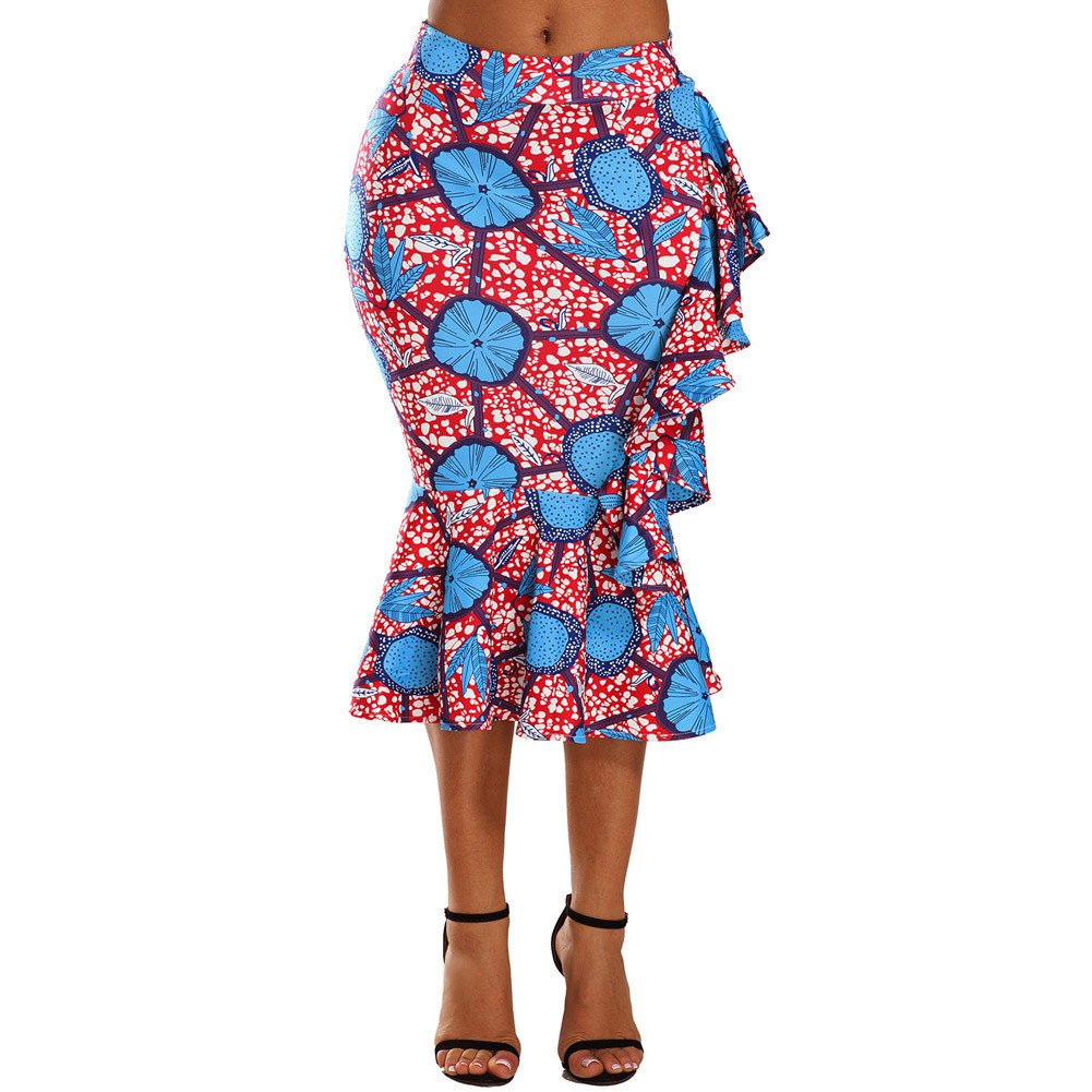 african print pencil skirt plus size