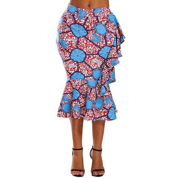 african print pencil skirt plus size