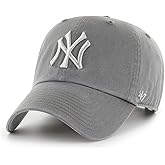 47 New York Yankees Primary Logo Ballpark Clean Up Dad Hat Baseball Cap (Dark Gray)