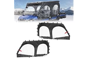 KEMIMOTO Soft Upper Doors Compatible with Kawasaki Mule Pro FXT/DXT 2015-2025, Waterproof Tear-Resistant PVC Oxford Fabric with Rollable Side Windows Cab Enclosure Upper Window