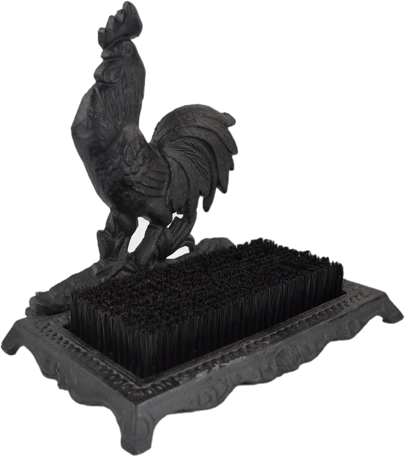 Black Cast Iron Rooster Boot Scraper and Brush Amazon.co.uk Garden & Outdoors