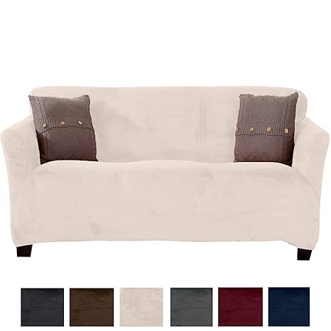Amazon.com: Great Bay Home Modern Velvet Plush Strapless Slipcover ...
