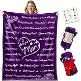 Birthday Gifts for Mom -Soft Purple Blanket with Meaningful Words, Sentimental Gift for Women, Cozy Fleece Throw for Mom’s Birthday or Special Occasions