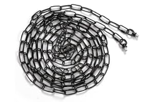 Eumyviv 19ft Heavy Duty Chain for Light Fixture, Pendant Light Extra Chain Permits Installation of Chain-Hung Fixtures on High Ceilings with Max Fixture Weight of 65 Pounds, Black(L0580)