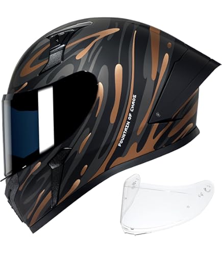 Amazon.com: TRIANGLE Full Face Motorcycle Helmet Dual Visor Helmets for  Adult Men and Women with Smoked Sunshield DOT Approved : Automotive