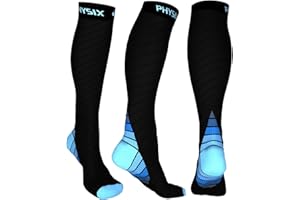 Physix Gear Sport Compression Socks Women & Men 20-30 mmHg, Graduated Men & Women Compression Socks for Travel, Pregnancy