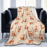 Fox Soft Blanket All Season Fuzzy Throw Warm Lightweight Blanket Fleece Throws Flannel Blankets for Bed Sofa Couch Travel Home Living Room Decor 80"X60"