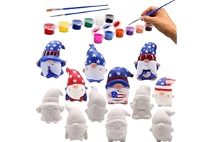 JOINBO 4th of July Painting Gnomes Squishies Toys Slow Rising,Paint Your Own Gnomes Squishies Toys Kit,Creativity Arts & Crafts Kit for Kids Ages 3 4 5 6 7 8 9 10 11 12+