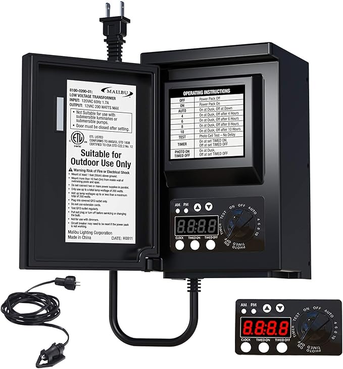 Malibu 200 Watt Low Voltage Transformer Power Pack For Outdoor Landscape Lights Use Amazon Com
