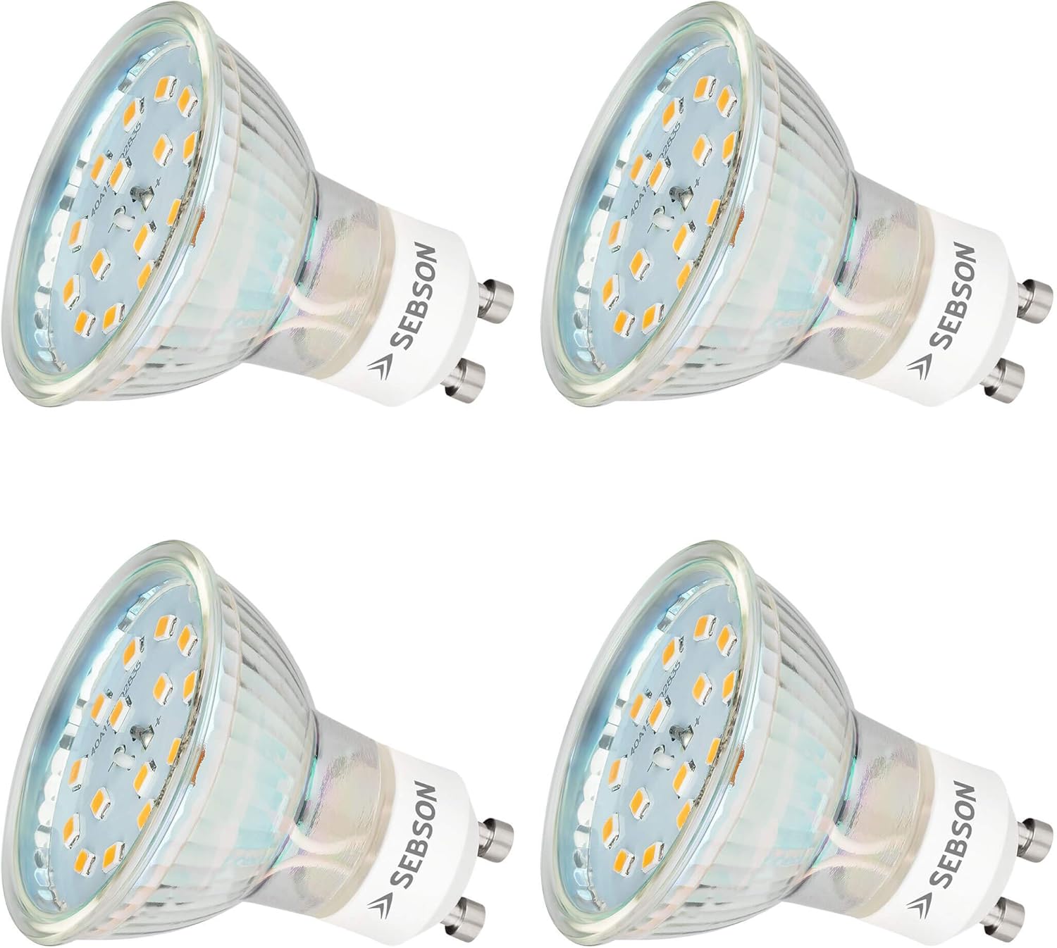 SEBSON GU10 LED Bulbs Warm White 3000K, 5W, 4 Pack, Spot Lights Ceiling, Equivalent 35W Halogen Bulbs, RA97, 420lm