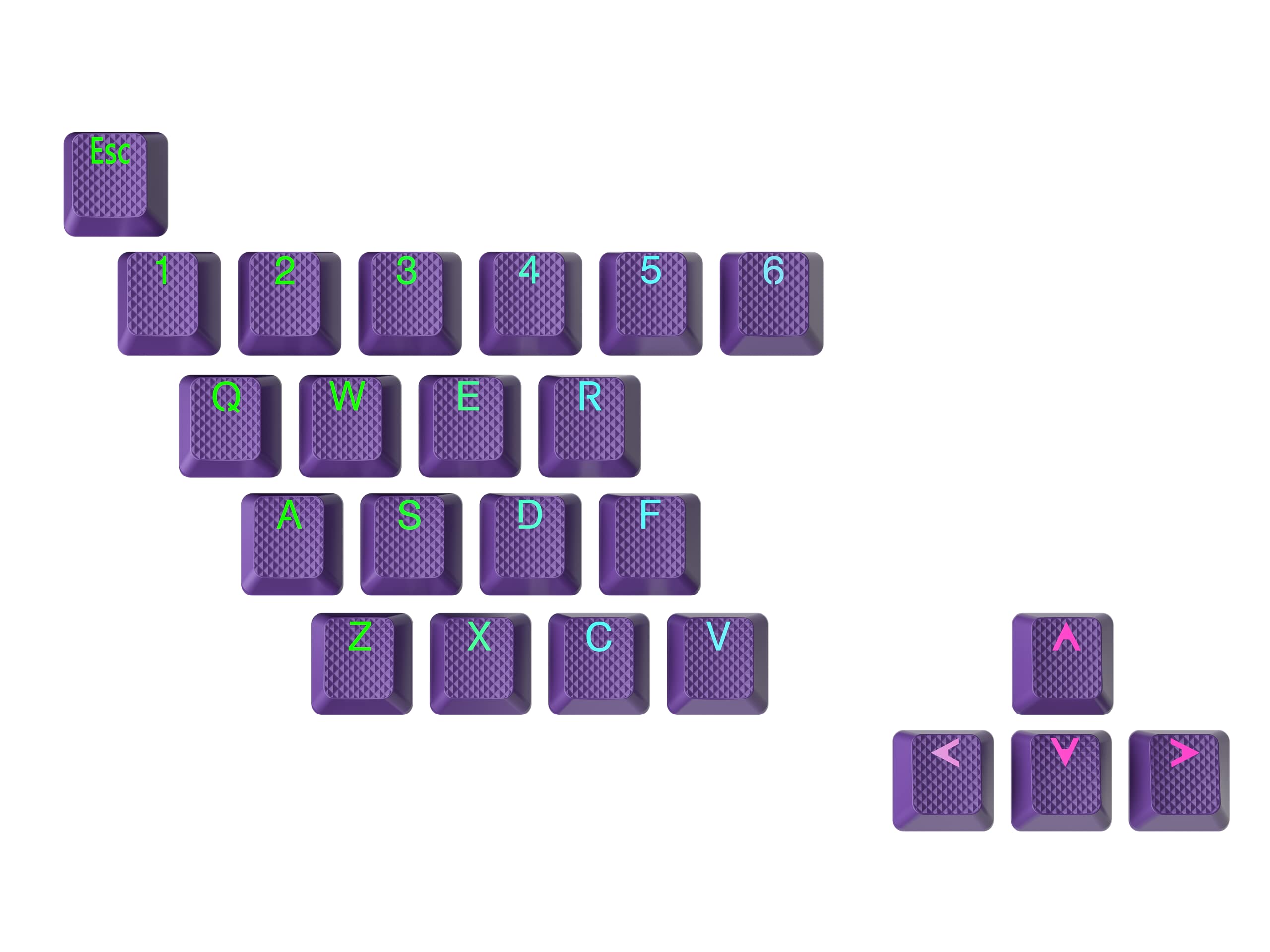 Ranked Rubber Keycap Set | Double shot Translucent | OEM Profile for Mechanical Gaming Keyboard (Dark Purple, 23 Keys) — image 1