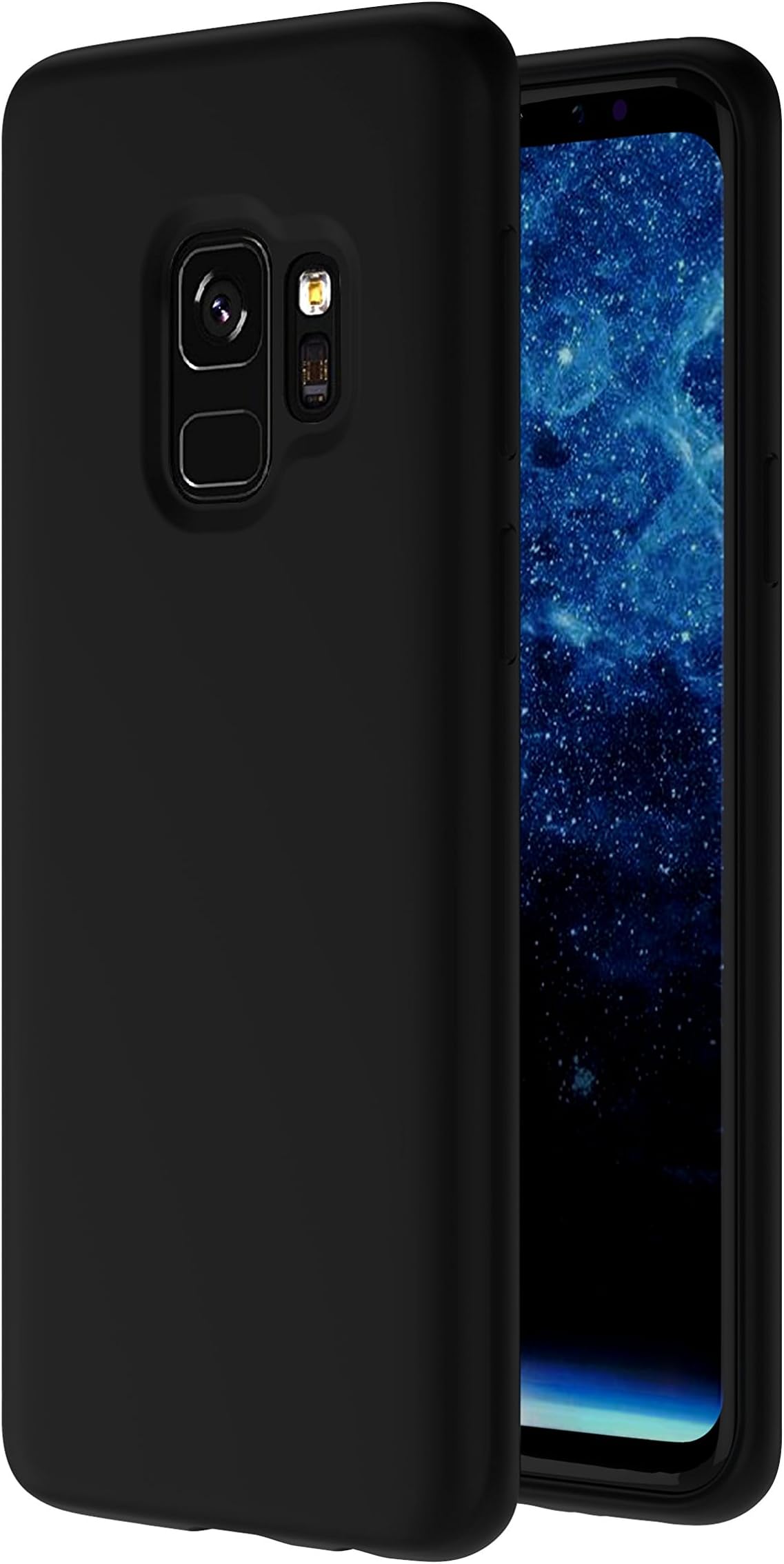 CZARTECH Maverick Soft Silicone Back Cover Case for Samsung Galaxy S9 (Deep Black)