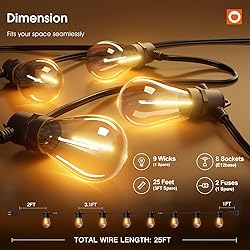 addlon 25FT LED Outdoor String Lights with Edison