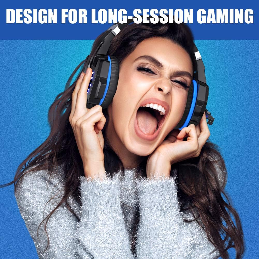 BENGOO G9000 Stereo Gaming Headset for PS4, PC, Xbox One Controller, Noise Cancelling Over Ear Headphones with Mic, LED Light, Bass Surround, Soft Memory Earmuffs for Laptop Mac Nintendo PS3 Games: Computers & Accessories