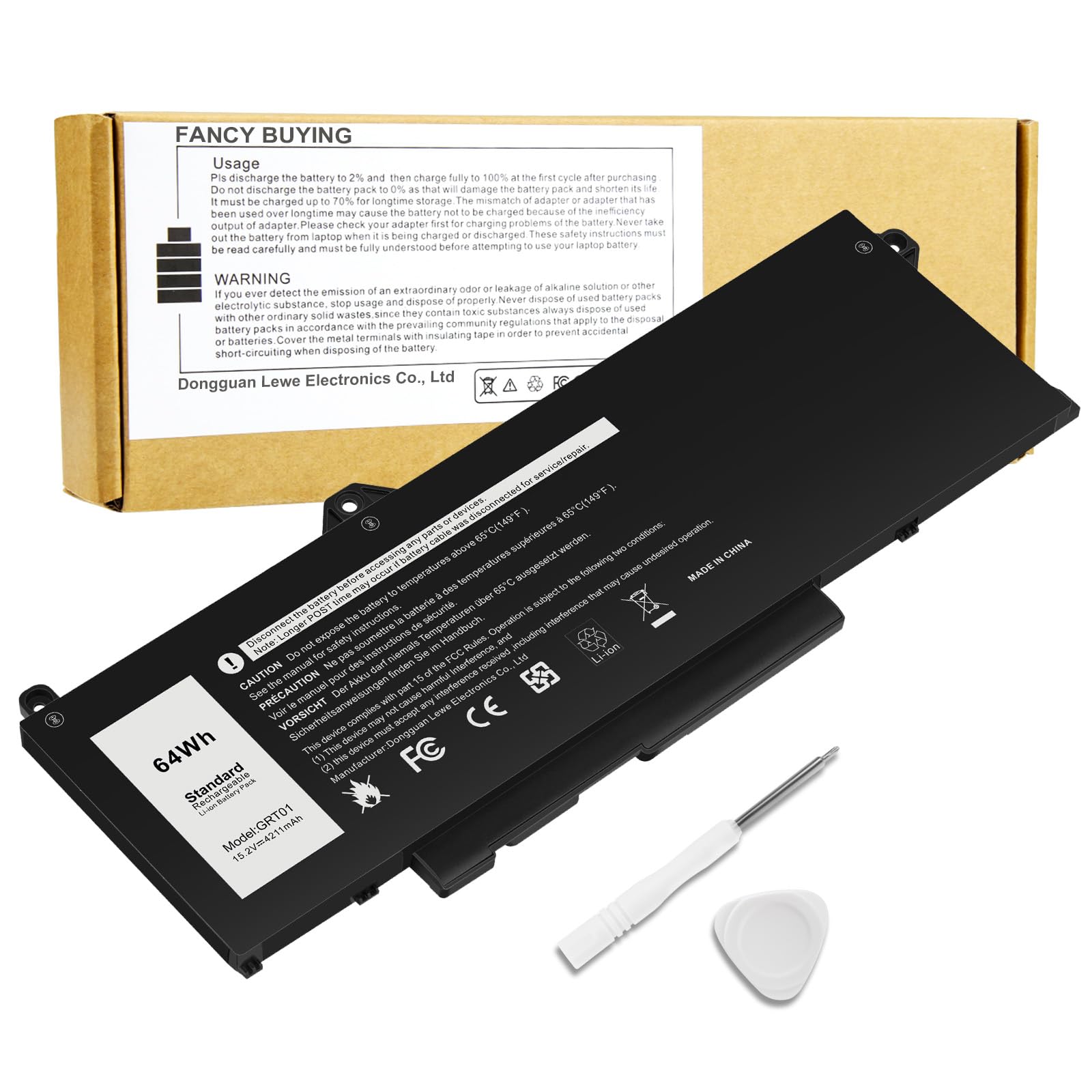 GRT01 0P3TJ VXD57 Laptop Battery for Dell Latitude 15 5521 5531 14 5421 5431 Precision 3470 3561 3571 3581 3591 Mobile Workstation Alienware m17 R5 AMD Series Gaming R05P0 00P3TJ 05RGW 9JRV0 0R05P0 Image