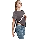 Post Shoulder Surgery Shirt, Women's Short Sleeve Shirt with Premium Snap, Chemo Clothing