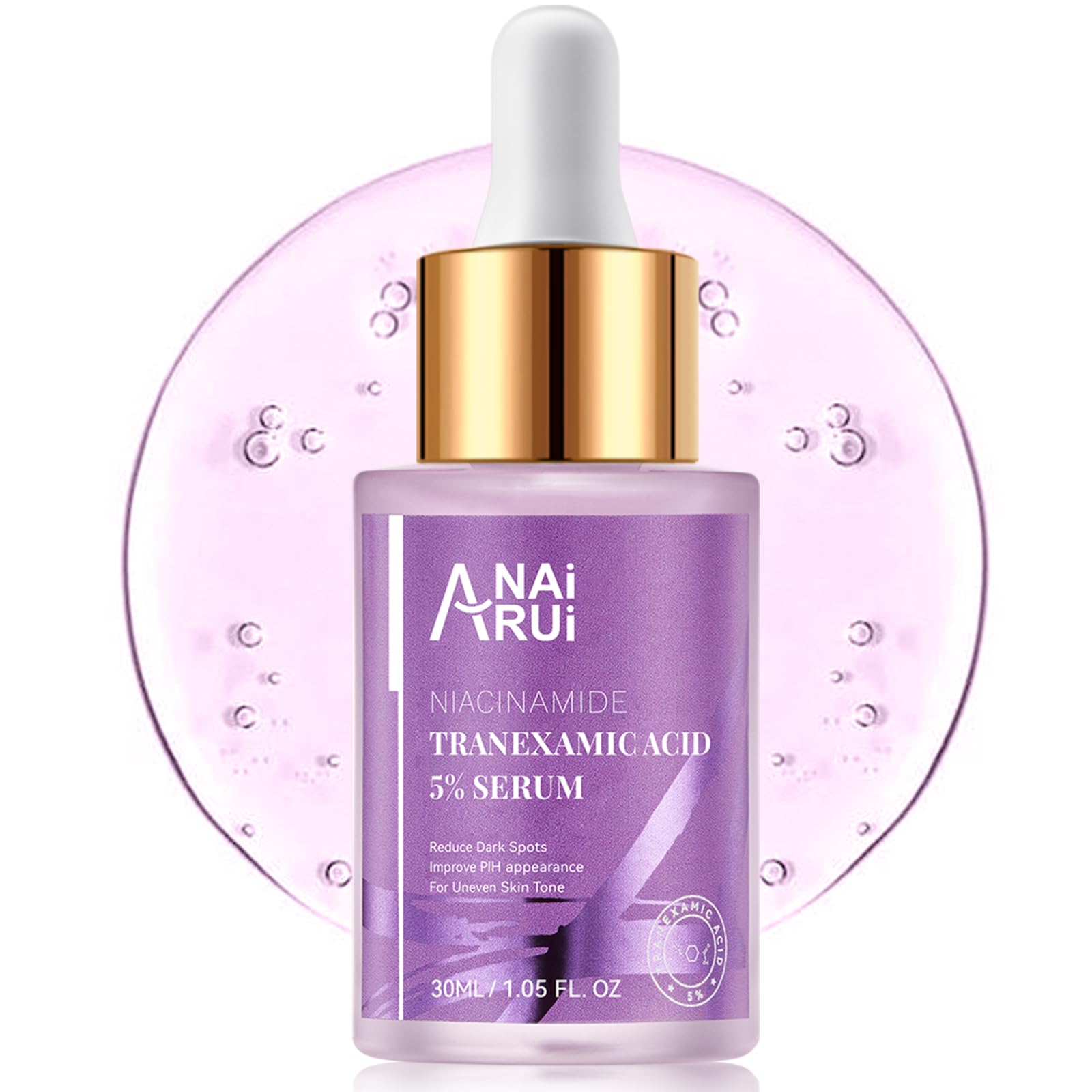 ANAiRUi Tranexamic Acid Serum, Dark Spot Correcting Serum with Tranexamic Acid + Hyaluronic Acid + Niacinamide, Targets Hyperpigmentation, Even Skin Tone, 30 ml