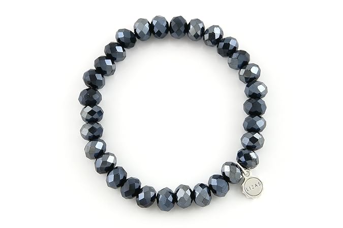 Lizas Armband'Clarksville' Schmuckarmband mit großen facettierten Steinen (dunkelblau)