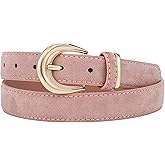 Earnda Suede Belts for Women Jeans Dresses Casual Wear Elegant Ladies Waist Belt with Gold Buckle
