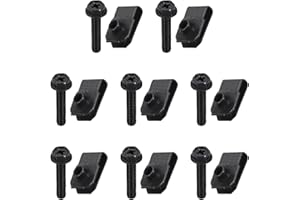 PATIKIL U-Style Clip-On Nut, 8 Pcs M5-0.8 Regular Bolts & Extruded U-Nut U-Type Fasteners Hardware Nuts Manganese Steel for A