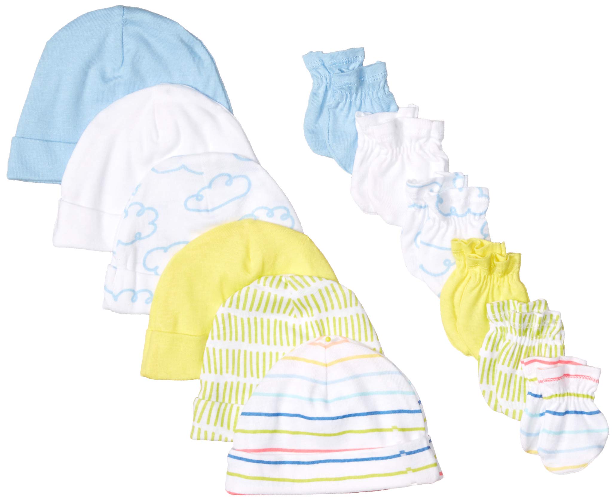 Onesies Brand Baby Girls' 12-Piece Cap and Mitten Set