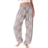 Lotus and Luna Women's Harem Pants Thai Pants for Beach & Lounge High Waisted Flowy Boho Pants Genie Pants Yoga Pants