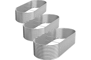 CATMANOR 3 Pack Tall 6x3FT Corrugated Galvanized Steel Raised Garden Bed Outdoor, Metal Above Ground Garden Bed for Vegetable