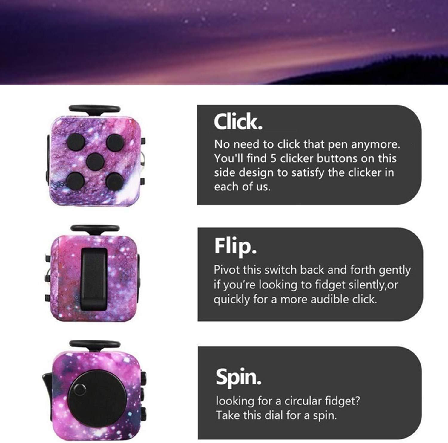 Yetech Galaxy Cube Anti Stress Toy Stress Cube Decompression Jouet Cube Pour Les Enfants Et Les Adultes Amazon Fr Jeux Et Jouets