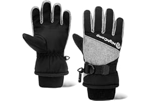 HIGHCAMP Kids Boy Gril Waterproof Winter Snow Ski Snowboard Gloves with Reflector