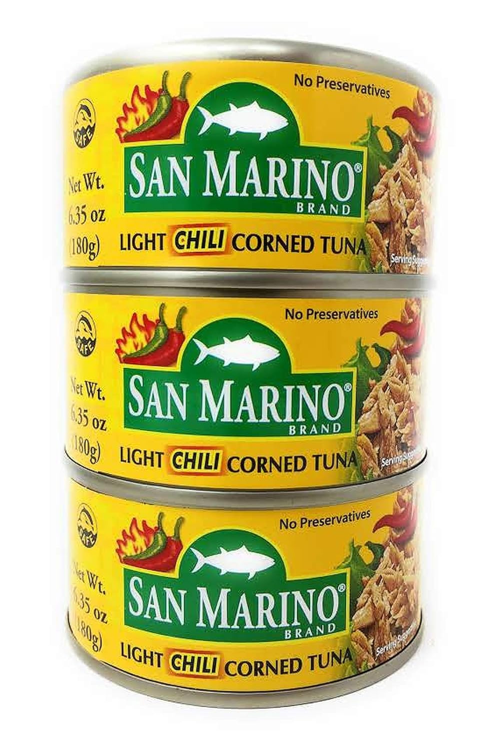 San Marino Light Chili Corned Tuna, 6.35oz (180g), 3 Pack
