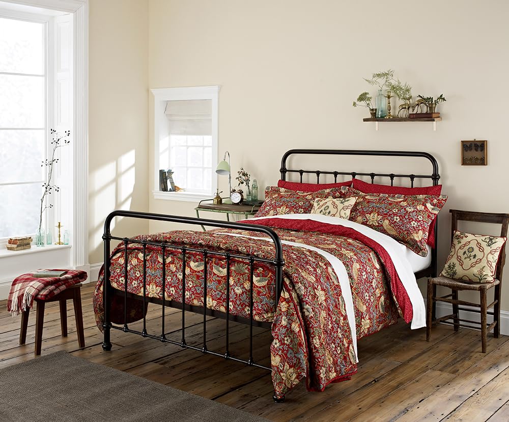 Morris & Co Strawberry Thief Duvet Cover Set Crimson, Red — image 1