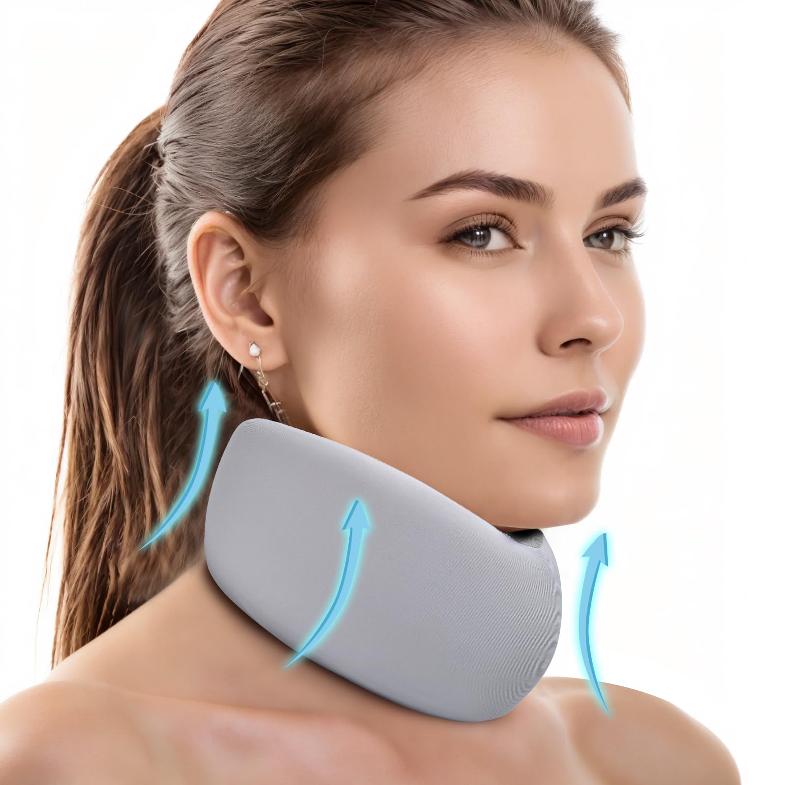 Photo 1 of Memory Foam Neck Brace - Soft Washable Breathable Ice Silk Cervical Collar for Pain Relief & Posture Correction - Ideal for Travel, Workers & Neck Injury Recovery