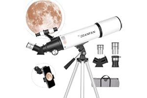 Dianfan Telescope,80mm Aperture 600mm Telescopes for Adults Astronomy,Fully Mult-Coated High Powered Refracting Telescope for