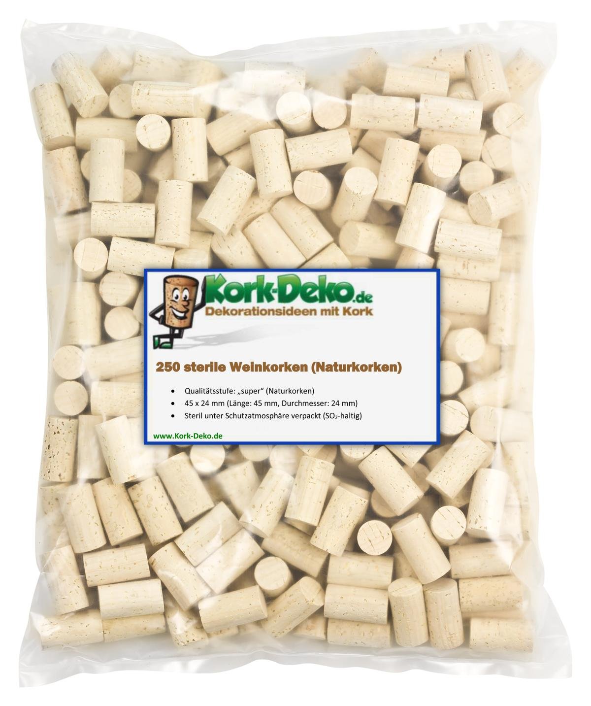 Sterile Wine Corks for Corking Wine Bottles 45 x 24mm |Natural Corks or Agglomerated Corks